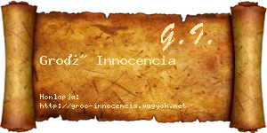 Groó Innocencia névjegykártya